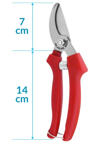 Budama Bağ Üzüm Makası Eğri Kırmızı 21 Cm