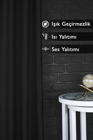 Siyah Güneşlik Blackout Perde Işık Güneş Geçirmeyen Perde Kalın Karartma Fon Perde Pilesiz Siyah