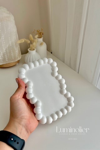 Bernami Vazo Pinterest Dekoratif İnci Detaylı Tepsi Diğer