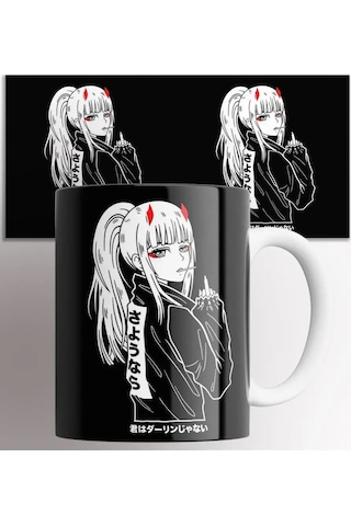 Rock'n'rolla Bardak Sevimli Franxx'te 002 Darling Code Kod 002 Darling İn The Franxx 147029629 Siyah