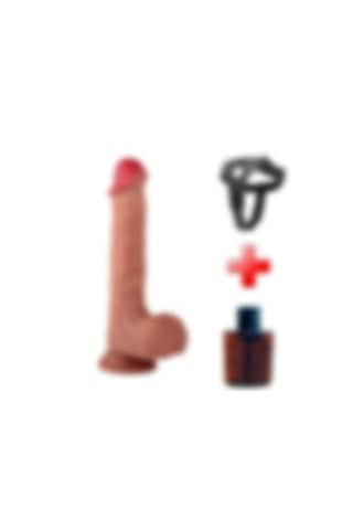 Lilitu Shop Belden Bağlamalı Uzaktan Kumandalı Usb Manyetik Şarjlı 21,5 Cm İleri Geri Hareketli Titreşimli Dildo - Baird