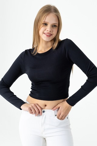 Giysa Kadın Bisiklet Yaka Pamuklu Basic Body Siyah - Mw0000832 Siyah