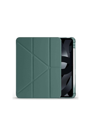 Apple Uyumlu iPad Air 10 9'' 2022 2020 Üçgen Katlanabilir Kalem Şarj Bölmeli Standlı Kılıf Kapaklı