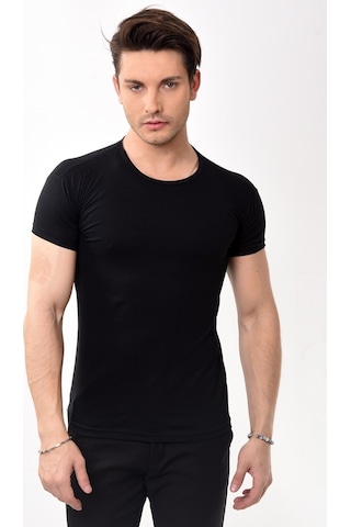 Erkek Slim Fit Bisiklet Yaka Kısa Kollu T-Shirt Tişört 10 Renk