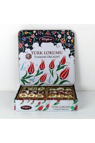 Tuğba Kuruyemiş Motifli Antep Fıstıklı Türk Lokumu 500 Gr