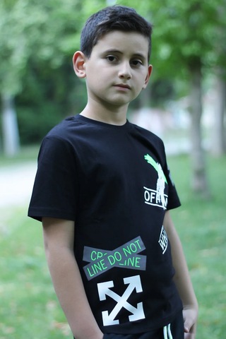 Markahit X Baskılı %100 Pamuk Erkek Çocuk T-shirt 9-16 Yaş SIYAH