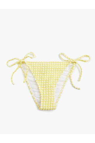 Koton İpli Pötikareli Bikini Altı Sarı Ekose 5sak00214mm Sarı Ekoseli