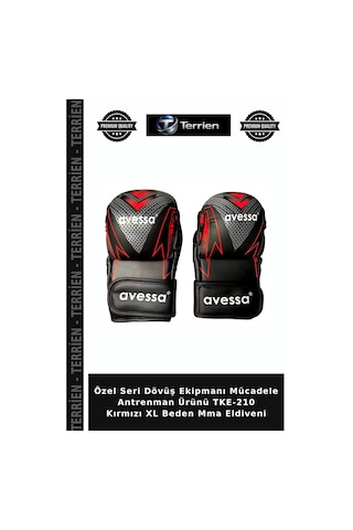 Özel Seri Dövüş Ekipmanı Mücadele Antrenman Ürünü Tke-210 Kırmızı Xl Beden Mma Eldiveni