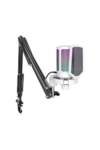 Fifine Ampligame A6tw Rgb Yayıncı Usb Beyaz Mikrofon Seti A6tw