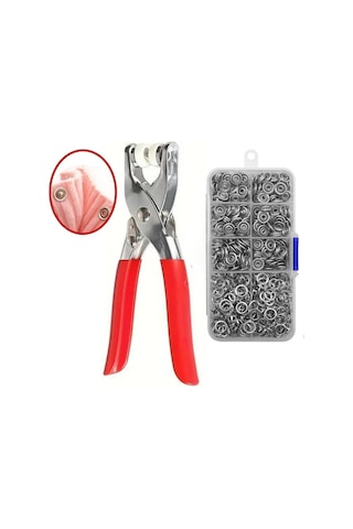 Büro Ev Atölye Takım Çantası İçin 200adet Çıtçıtlı Montaj Pens Makinesi Seti