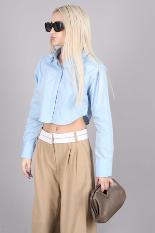 Madmext Mad Girls Mavi Kısa Gömlek Mg1382-mavi Mavi