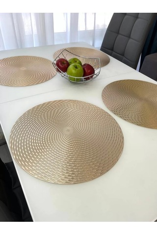 Heavenly Place Round Servis Peçeteleri Seti 4 Parça 208383218 Altın Rengi