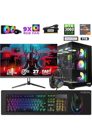 Xaser Star X430 R7-7800X3D 32 GB 1 TB M.2 NVMe SSD 12 GB RTX3060 27" Free Dos Dizüstü Bilgisayar