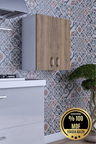 Rafineri Moza Çok Amaçlı Dolap Kapaklı Mutfak Balkon Banyo Mdf Ceviz - Beyaz