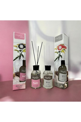 Akçay Markam Çubuklu Oda Kokuları, Poudre 100 Ml Ve White Soap 100 Ml Çiçeksi - Pudralı