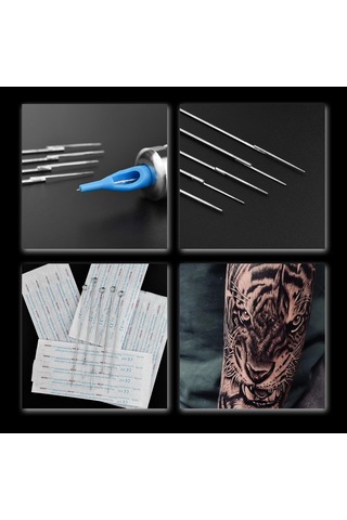 Shineyee Atomus 100 Parça Paslanmaz Çelik Dövme İğneleri Seti, 1rl 3rl 5rl 7rl 9rl Karışık Modeller, Profesyonel Kullanım