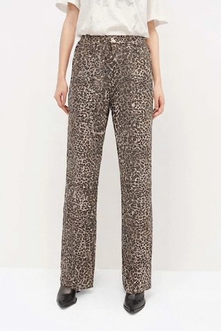 Sââde Kadın Leopar Desenli Yüksek Bel Wide Leg Jean Pantolon - Wild Look Siyah