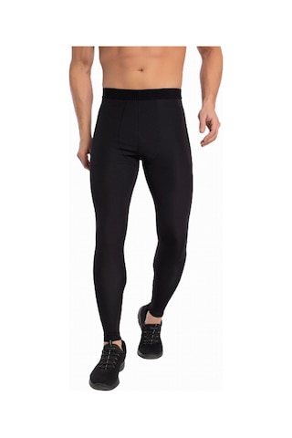 Crozwise Erkek Siyah Spor Uzun Tayt - 3187 Siyah