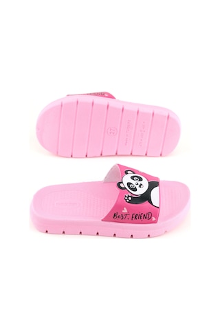 Gezer Kız Çocuk Yazlık Best Friend Panda Pu Rahat Taban Ev Banyo Havuz Plaj Terlik Fuşya