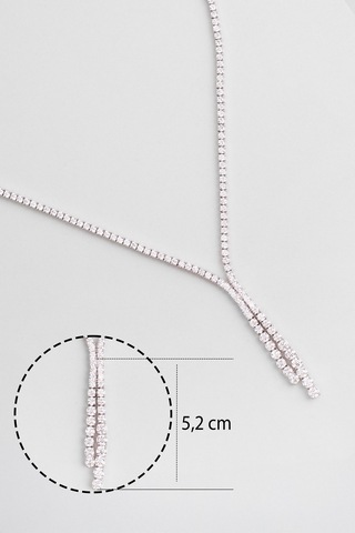 Davet Şıklığı 18 Ayar Beyaz Altın Kaplama Gümüş Su Yolu Gerdanlık Beyaz