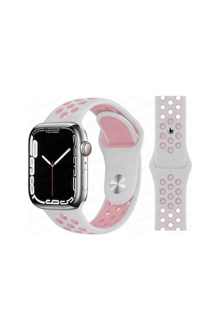 Apple Uyumlu Watch 9-8-7-6-5-4-3-se / 38-40-41 Mm Delikli Silikon Spor Kordon