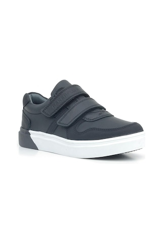 Rakerplus Hakiki Deri Siyah Beyaz Cırtlı Erkek Çocuk Sneaker Siyah