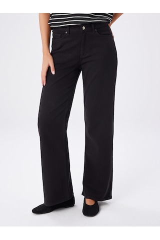 Faik Sönmez Wide Leg Fit Likralı Jean Pantolon W27jpn011 Uw27jpn01110 Siyah