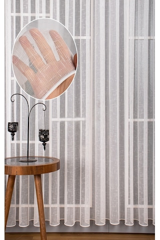 Evdepo Home Kullanıma Hazır Keten Tül Perde (540611657)