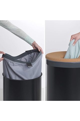 Brabantia Çamaşır Sepeti 60 Lt Siyah Mantar Kapak 120022 Siyah