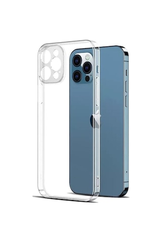 Apple Uyumlu iPhone 12 Pro Kamera Korumalı 3D Şeffaf Silikon Kılıf 470139016