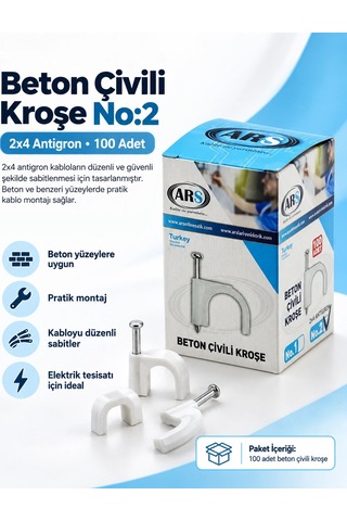 Beton Çivili Kroşe No:2 2x4 Antigron 100 Adet Diğer