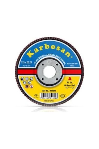 Karbosan 115 X 22 Aox 60 Kum Aluminyum Oksit Flap Disk 10 Adet