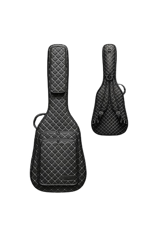 Klasik Gitar Çantası-kılıfı-kalın-gigbag-beyaz Kapitoneli-suni Deri