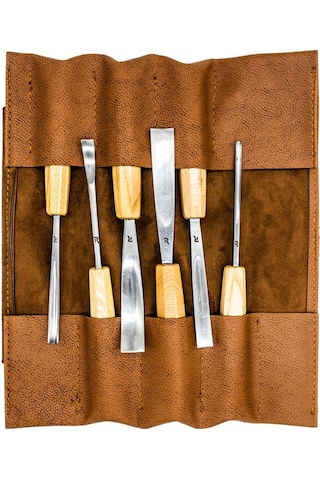 Rox Wood 0126 Deri Çantalı Premium Iskarpela Seti 6 Parça