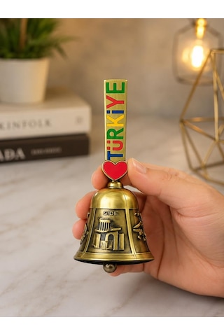 Metal Servis Çağrı Çanı Dekoratif Masa Zili Otel Kafe Resepsiyon Çanı 10.5 Cm