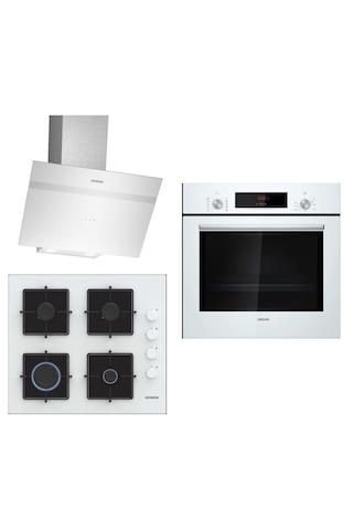 Siemens HB012FBW1T - EO6C2PP30O - LC64KPJ20T Beyaz Ankastre Set