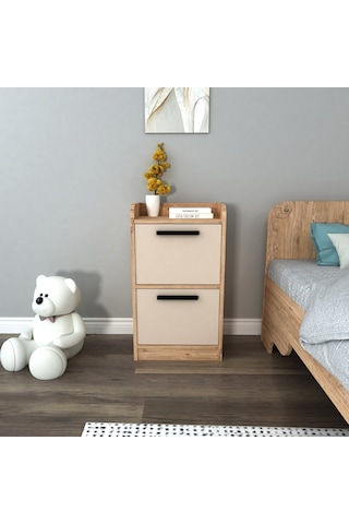 Arnetti 2 Çekmeceli Luses Komodin Atlantik Çam Bej