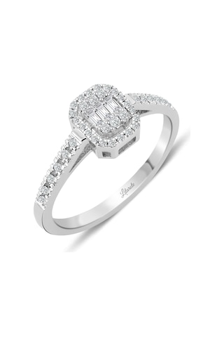 Modern Tasarım 0.20 Ct Baget Kare Tektaş Yüzük