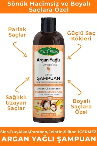 Phytoflora Argan Yağlı Botanik Özlü Bitkisel Şampuan 400 ML