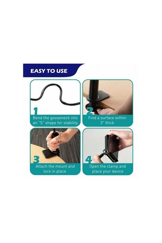 Mufunye 4-10 İnç Telefon/tablet İçin 360 Dönebilen Yüksek Esnek Sürekli Tutucu - Oturma/yatak Odası Kullanıma Uygun Sabitleyici