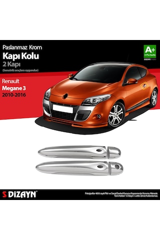 S-Dizayn Renault Megane 3 Krom Kapı Kolu 2 Kapı Sensörlü 2010-2016