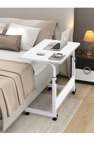 Yükseklik Ayarlı Laptop Sehpası Ve Çalışma Masası - Beyaz