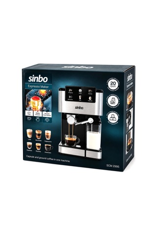 Siyah - Krom Espresso Kahve Makinesi 6 Farklı Kahve 1.5lt Su Hazne - 500ml Süt Hazne 1350w Scm-2995 5580