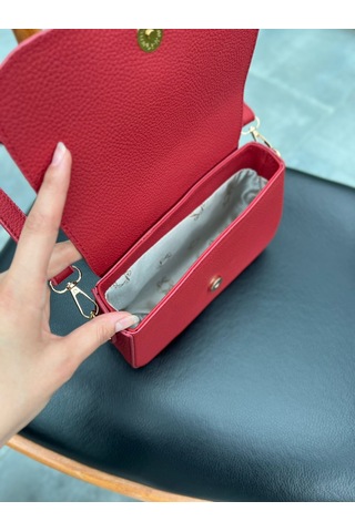 Mft Leather Hakiki Deri Kadın Çanta Viola 1524 Flother Mat Kırmızı