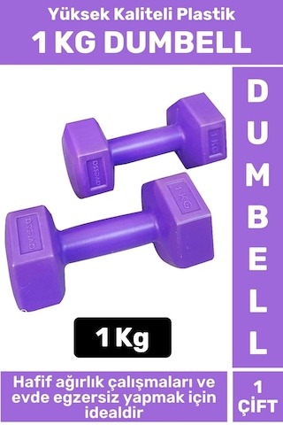 Premium Yüksek Kaliteli Plastik Egzersiz Pilates Isınma Ev Hafif Ağırlık Antrenman 2 X 1 Kg Dambıl