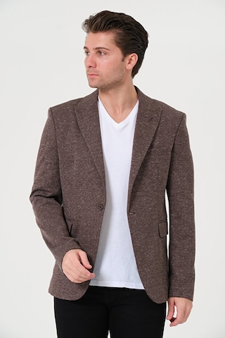 Bonesti Erkek Slim Fit Blazer Ceket Kahverengi Kırçıllı