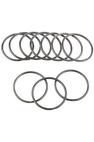 Homyl 10 Adet Bölünmüş Anahtarlık Yüzük Gevşek Siyah-35mm Siyah-35mm
