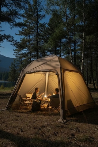 4 Mevsim Modüler Kamp Çadırı - Gölgelik Tente Su Geçirmez Büyük Aile Çadırı 290x290x220cm Brown