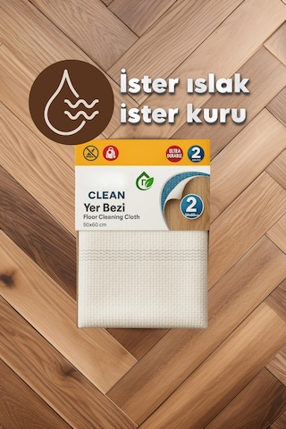 Grimorlife 2 Adet Büyük Boy Mucize Yer Silme Bezi Temizlik Bezi Sıkması Rahat Yer Bezi 50x60- Bulaşık Matı
