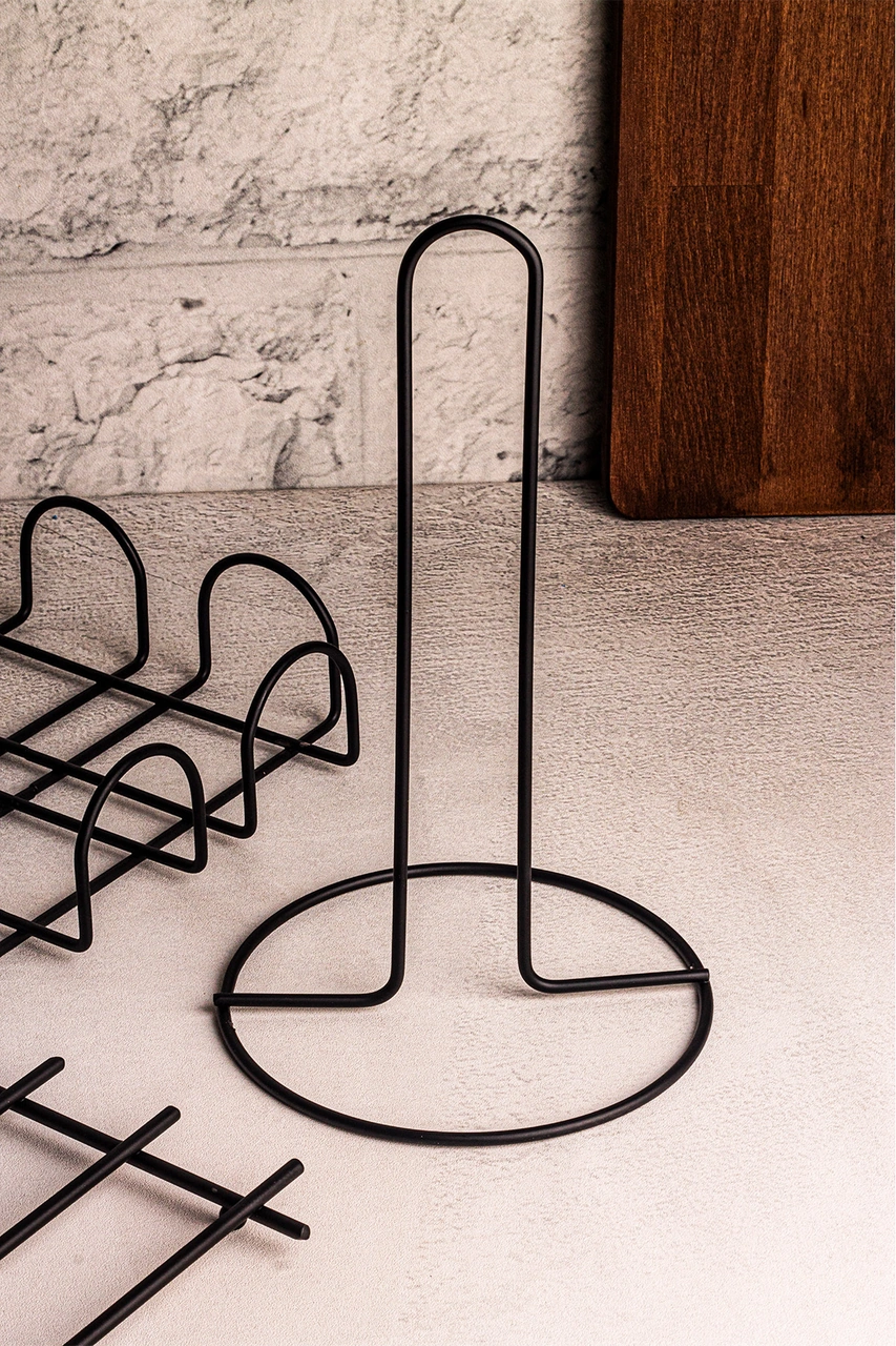 Snippy Sofra Mutfak Sunumluk 3^lü Siyah Rulo Peçetelik Nihale Ekmeklik 3lü Sofra Seti Mutfak Düzenleyici Kahverengi